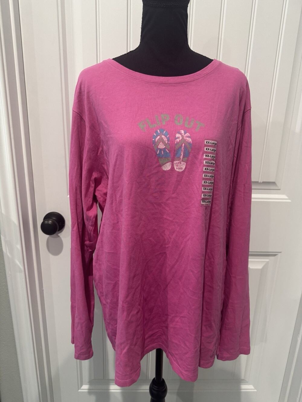 New Life Is Good Women’s Long Sleeve Top Flip Out Pink
